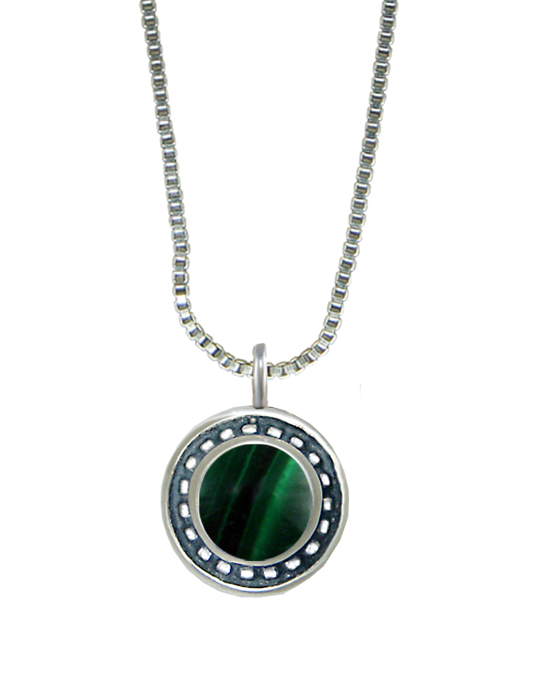 Sterling Silver Little Malachite Pendant Necklace